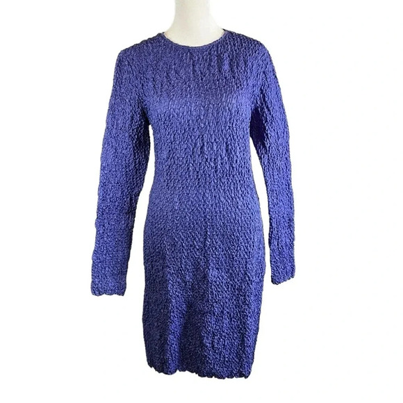 SAMSOE Dresses & Skirts - SAMSOE SAMSOE Bianca long sleeve crinkle keyhole mini dress periwinkle Large